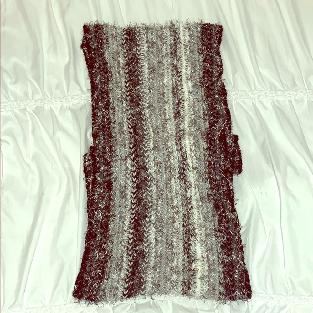 Fuzzy B&W Infinity Scarf